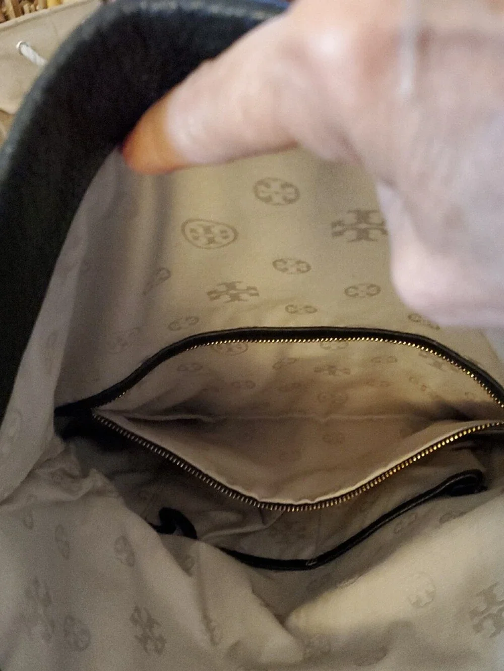 Tory Burch Black Leather Crossbody with Gold Logo Medallion